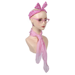 Movie Grease: Rydell High Pink Lady Cat Eye Glasses Tie Scarf Headband Earrings 1950's Womens Accessories Props