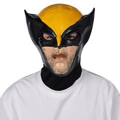 Deadpool & Wolverine (2024) Wolverine Yellow Mask Latex Mask Cosplay Helmet Masquerade Halloween Party Props