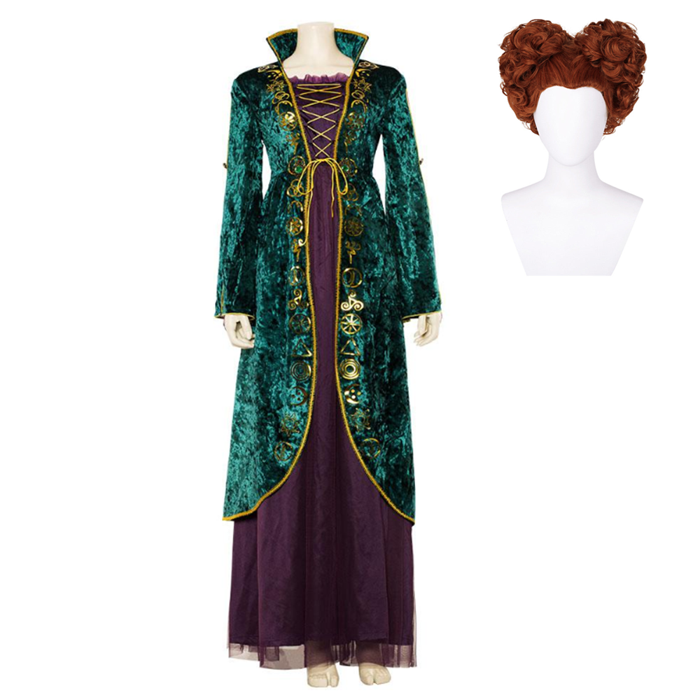 Movie Hocus Pocus Winifred Sanderson Cosplay Costume Outfit Dress Suit Uniform Halloween Carnival Suit