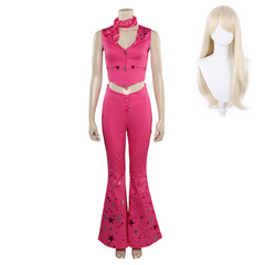 Movie Barbie 2023 Margot Robbie Barbie Pink Western Cowboy Outfits Cosplay Costume Halloween Carnival Suit