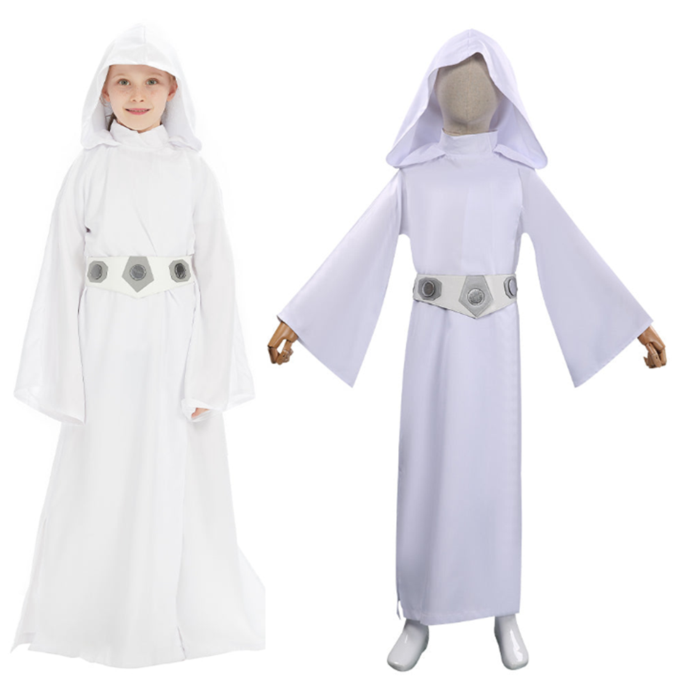 Kids Girls Movie Star Wars Leia Princess Cosplay Costume Halloween Carnival Suit