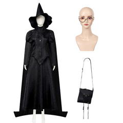 Wicked (2024) Elphaba Black Witch Dress Outfits Cosplay Costume Halloween Carnival Suit