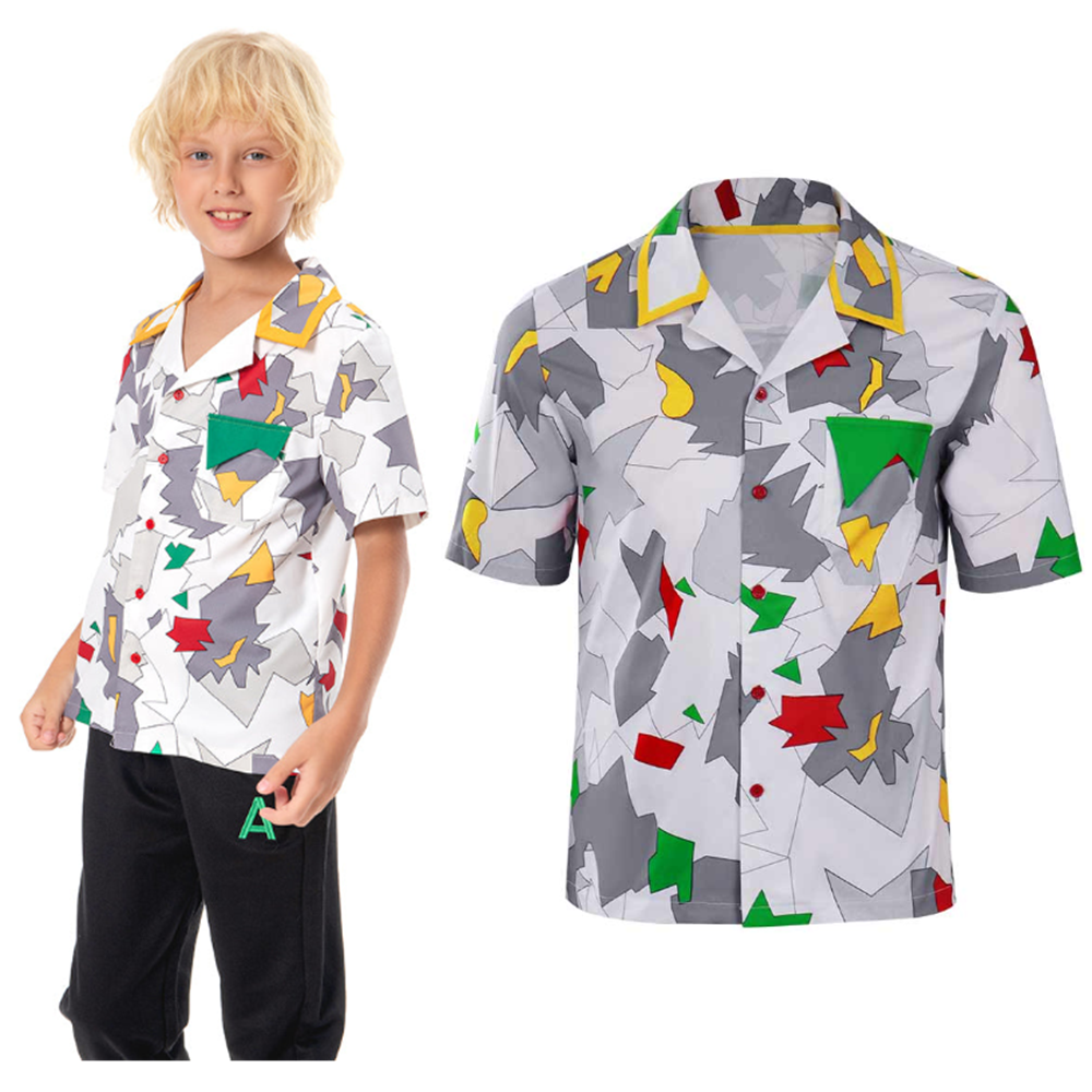 Kids Children Stranger Things 4 Dustin Henderson Cosplay 3D Print T-shirt Short Sleeve Shirt Halloween Carnival Suit