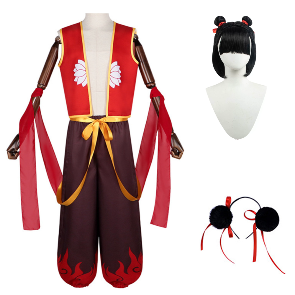 Adult Kids Ne Zha 2 (2025) Ne Zha Red Outfits Cosplay Costume Halloween Carnival Suit