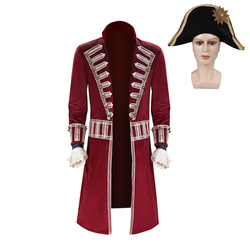 Movie Peter Pan & Wendy Captain Hook Medieval Pirate Coat Outfits Cosplay Costume Halloween Carnival Suit