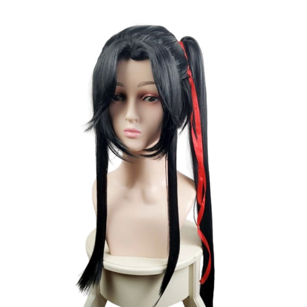 Long black cosplay outlet wig