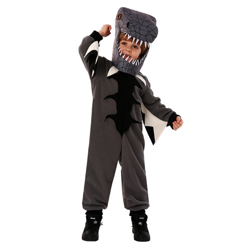 Kids Children Animals Black Dinosaur Funny Party Jumpsuit Outfits Cosplay Costume Halloween Carnival Suit