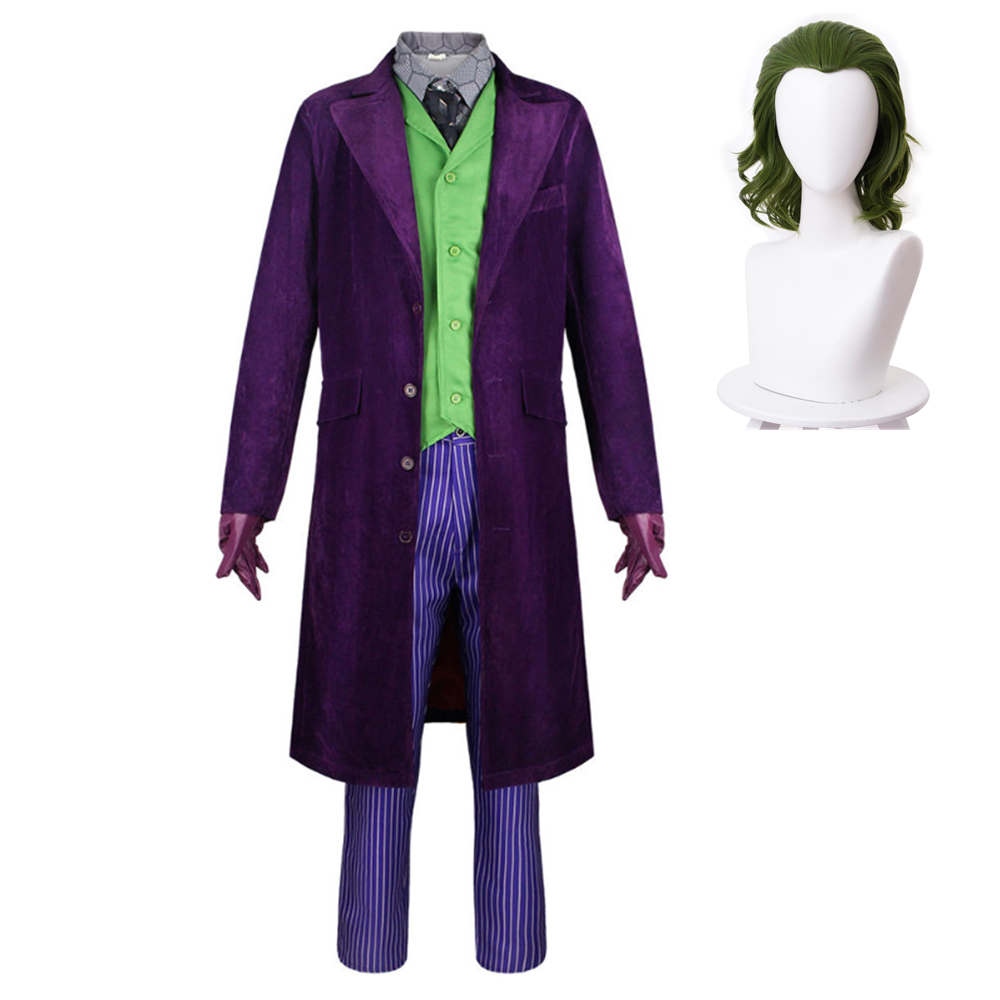 Movie The Dark Knight Joker Cosplay Costume Outfits Halloween Carnival Party Disguise Suits