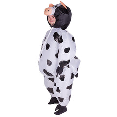 Adult White Animals Cow Inflatable Costume Funny Party Jumpsuit Cosplay Costume Halloween Carnival Suit