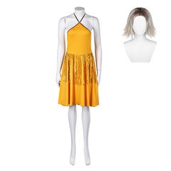 Movie Joker 2 Joker: Folie à Deux (2024) Harley Quinn Yellow Dress Outfits Cosplay Costume Halloween Carnival Suit