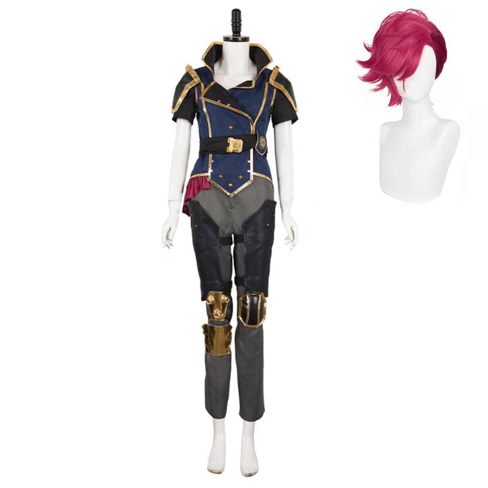 Arcane: League Of Legends 2 (2024) Vi Blue Uniform Outfits Cosplay Costume Halloween Carnival Suit