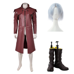Devil May Cry 5 Dante Leather Overcoat Jacket Outfits Cosplay Costume Halloween Carnival Suit