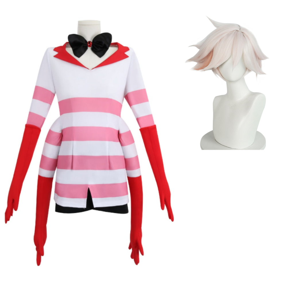 TV Hazbin Hotel (2024) Angel Dust Four Arms Pink Outfits Cosplay Costume Halloween Carnival Suit