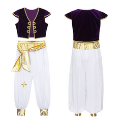 Kids Movie Aladdin Arab Prince Cosplay Costume Outfits Halloween Carnival Suit