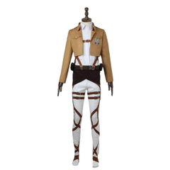 Anime Survey Corps Eren Jaeger Brown Coat Set Outfits Cosplay Costume Halloween Carnival Suit