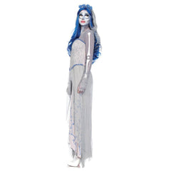 Horror Movie Corpse Bride Emily White Wedding Dress Outfits Cosplay Costume Halloween Carnival Suit