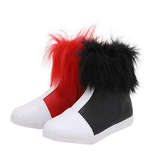 2019 TV Harley Quinn Black And Red Cosplay Shoes Boots Halloween Carnival Props