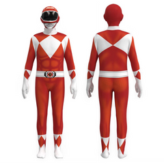 Adult Kids Mighty Morphin Power Rangers Zyuranger Super Sentai Jumpsuit Outfits Cosplay Costume