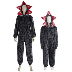 Adult Kids Stranger Things (2025) Demogorgon Gray Jumpsuit Onesie Halloween Cosplay Costume