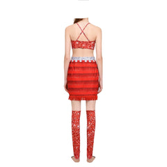 Adult Kids Zootopia 2 (2025) Gazelle Red Dance Skirt Set Outfits Cosplay Costume