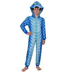 Adult Kids Zootopia 2 Gary Blue Snake Coral Fleece Jumpsuit Homewear Cosplay Costume