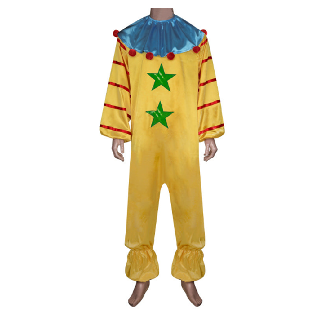 Adult Killer Klowns From Outer Space Shorty Cosplay Costume Yellow Jumpsuit Halloween Carnival Suit