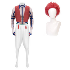 Akaza Hakuji Red Vest White Trousers Set Outfits Cosplay Costume Halloween Carnival Suit