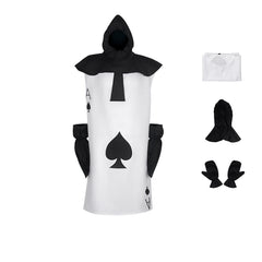 Alice In Wonderland Card Soldiers Red Black Funny Outfits Halloween Cosplay Costume