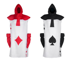 Alice In Wonderland Card Soldiers Red Black Funny Outfits Halloween Cosplay Costume