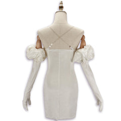 Alien Stage Sua White Bow Dress Stage Performance Outfits Cosplay Costume Halloween Carnival Suit