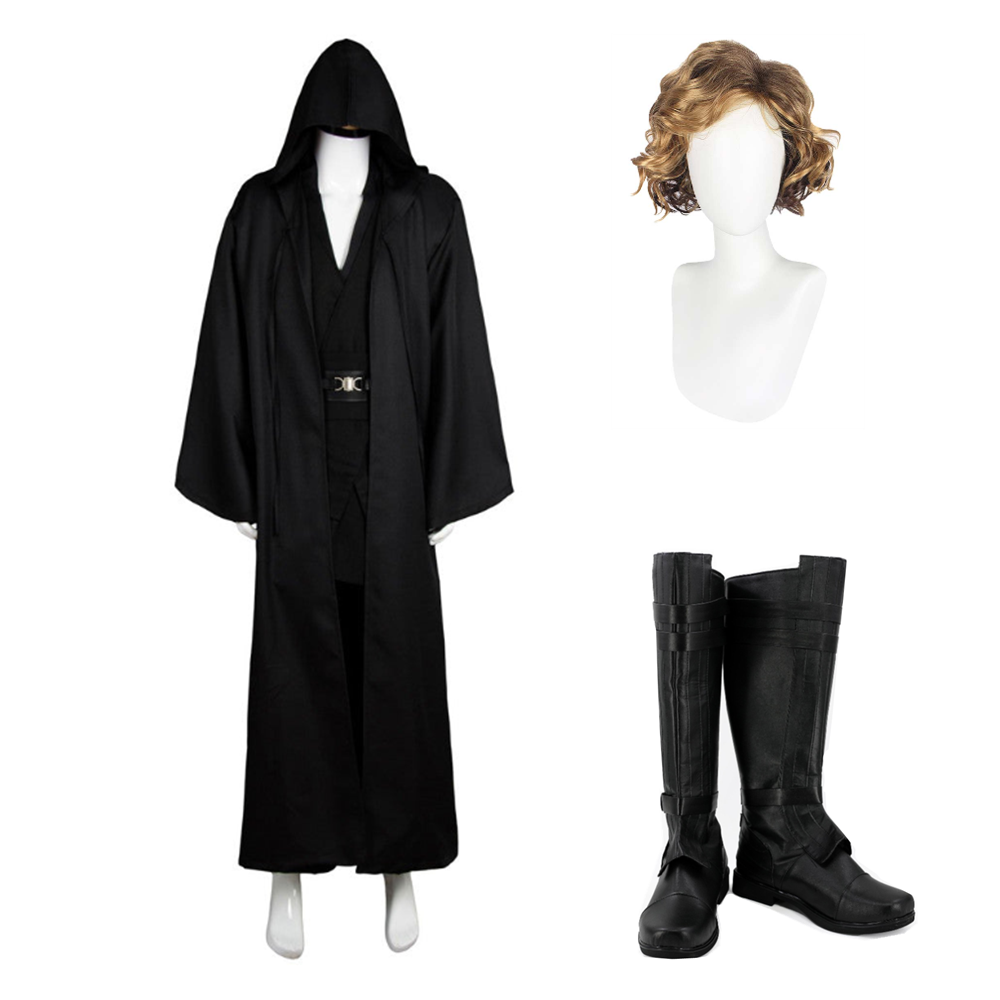 Anakin Skywalker Black Version Outfit Cosplay Costume Halloween Carnival Suit