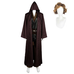 Anakin Skywalker Brown Jedi Outfit Robe Cosplay Costume Halloween Carnival Suit