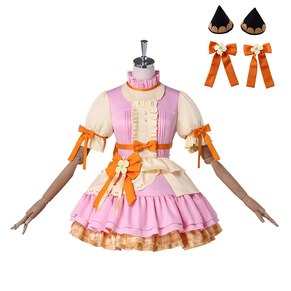 Anya Extra Mission Pink Yellow Layered Dress Set Outfits Cosplay Costume