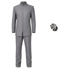 Austin Powers Dr. Evil Gray Uniform Set Outfits Cosplay Costume Halloween Suit