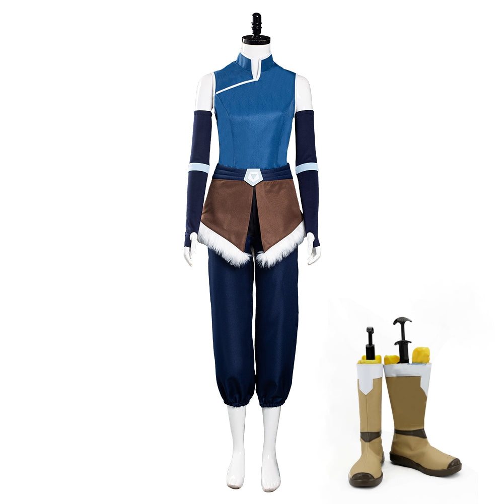 Avatar: The Last Airbender Korra Blue Outfits Cosplay Costume Halloween Carnival Suit