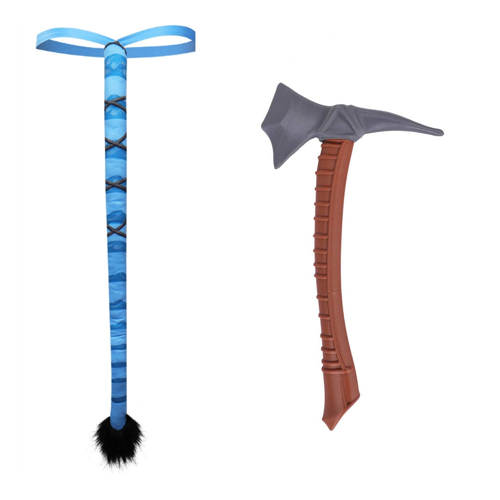 Avatar: The Way of Water Jake Sully Blue Tail Weapon Axe Cosplay Accessories Props
