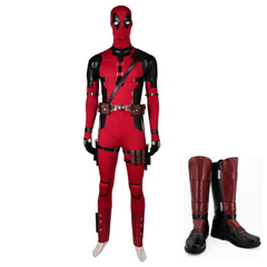 Movie Deadpool & Wolverine (2024) Wade Wilson Red Battle Jumpsuit Outfits Cosplay Costume Halloween Carnival Suit