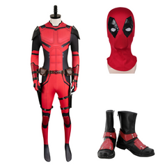 Movie Deadpool & Wolverine (2024) Wade Wilson Red Jumpsuit Outfits Cosplay Costume Halloween Carnival Suit