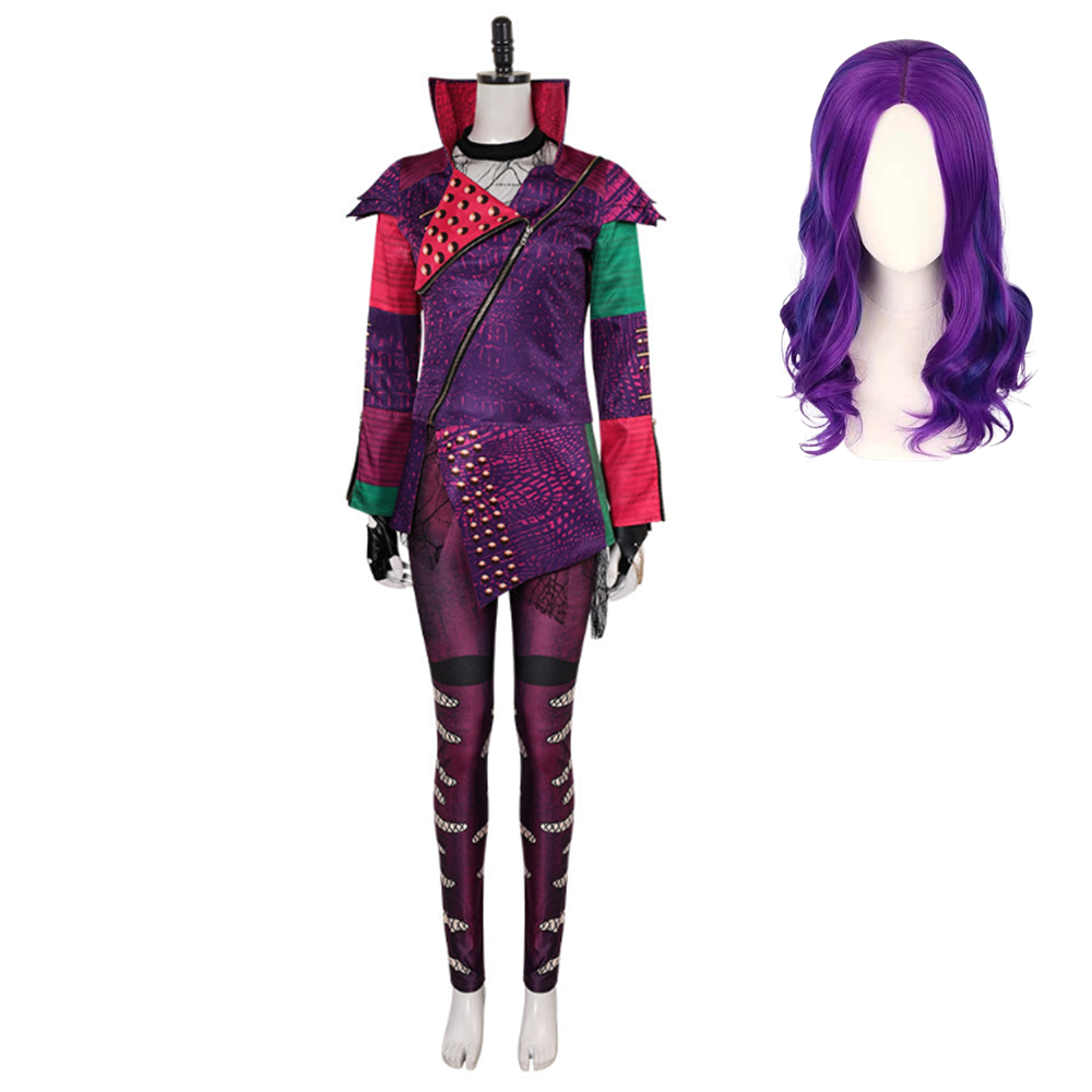 Descendants: The Rise Of Red (2024) Mal Purple Outfits Cosplay Costume Halloween Carnival Suit