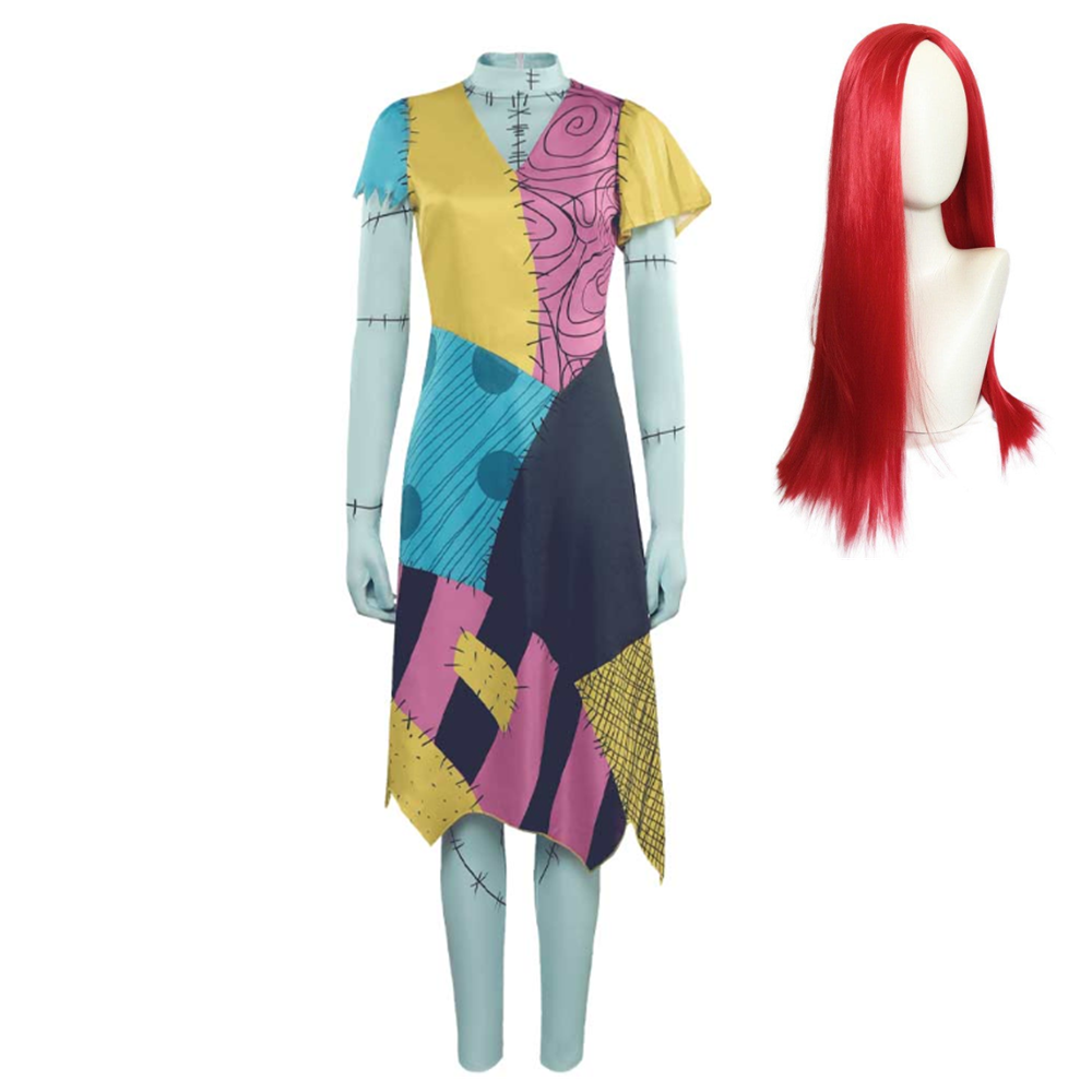 The Nightmare Before Christmas Sally Set Outfits Cosplay Costume Halloween Carnival Suit