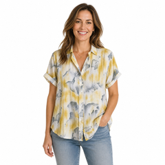 Backrooms (2026) Mary Kline Yellow Gray Printed Shirt Outfits Cosplay Costume