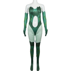 Batman Harley Quinn Poison Ivy Green Jumpsuit Set Outfits Halloween Cosplay Costume