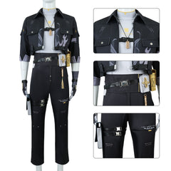 Wuthering Waves (2024) Male Rover Black Set Outfits Cosplay Costume Halloween Carnival Suit