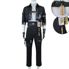 Wuthering Waves (2024) Male Rover Black Set Outfits Cosplay Costume Halloween Carnival Suit