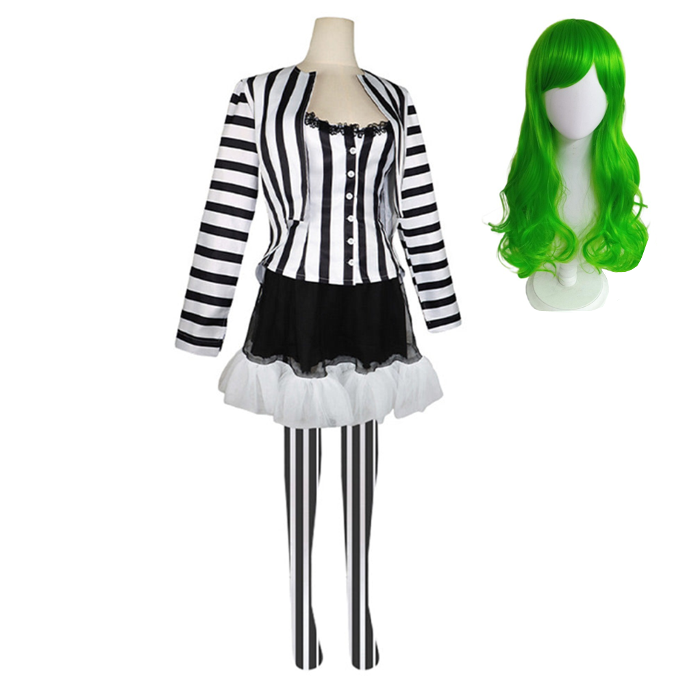 Beetlejuice Beetlejuice (2024) Beetlejuice Black Striped Dress Outfits Cosplay Costume