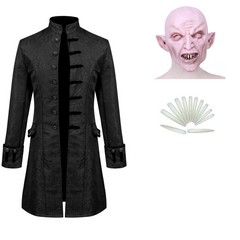 Nosferatu (2024) Nosferatu Vampire Black Coat Outfits Cosplay Costume Halloween Carnival Suit