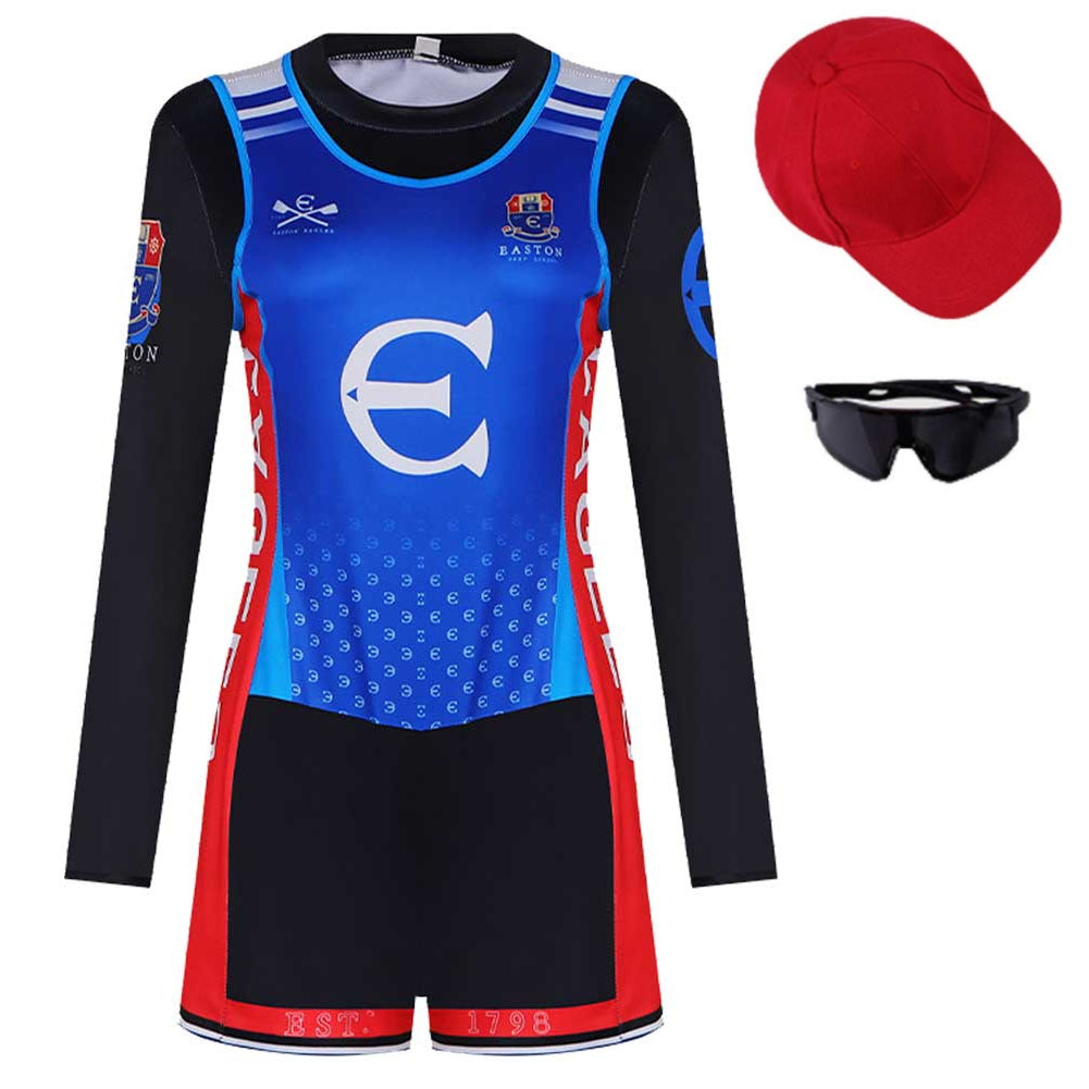 Crew Girl (2026) Teagan Tao Easton Prep Rower Blue Uniform Outfits Cosplay Costume