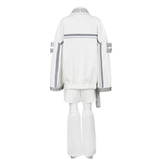 Cyberpunk Suit Y2K Techwear White Jacket Shorts Set Outfits Cosplay Costume