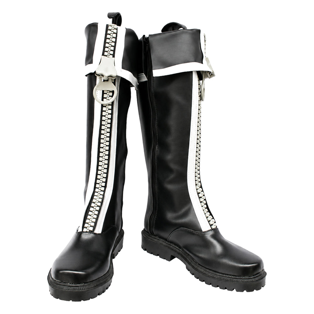 D.Gray-man Allen Walker Black Zipper Boots Shoes Cosplay Accessories Props