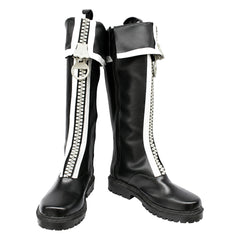 D.Gray-man Allen Walker Black Zipper Boots Shoes Cosplay Accessories Props